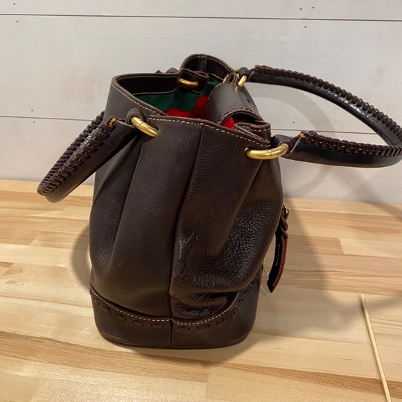 Dooney & Bourke Florentine Flap Satchel Genuine Leather Structured Classic Chic - Picture 5 of 6